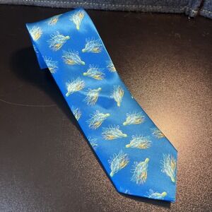 Squid Jellyfish 100% Silk Art & Sol Amber‎ Moran Neck Tie NWT Blue 3.25" X 58"